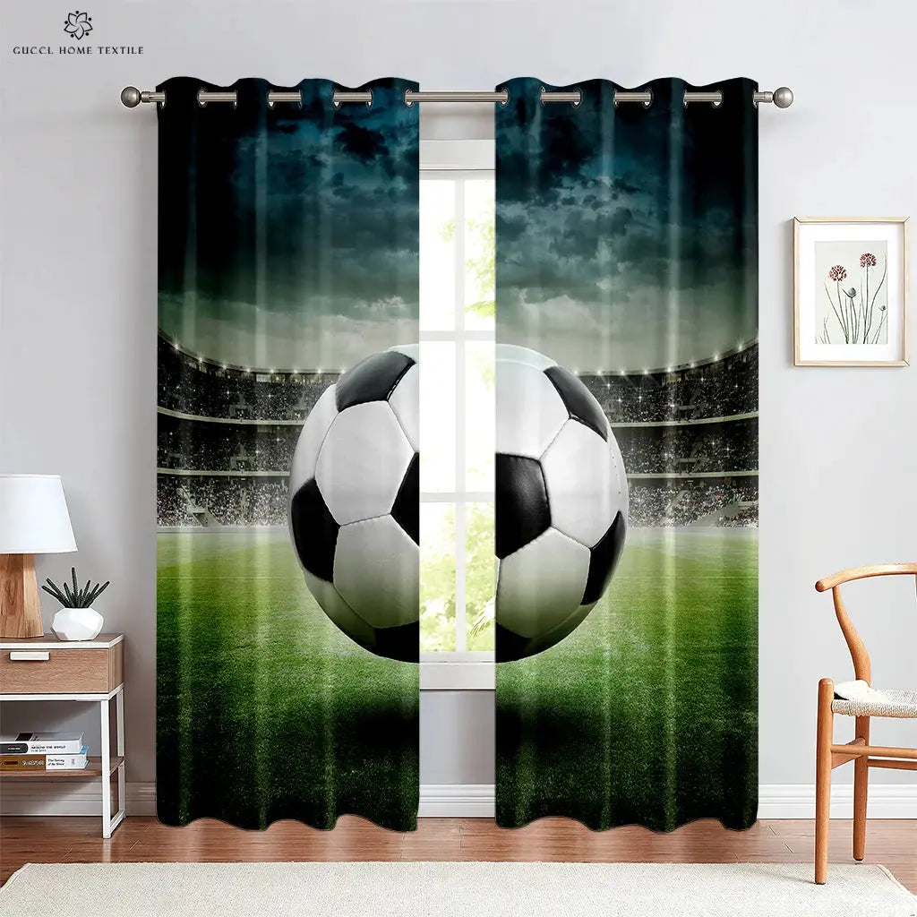 Custom Football Print Curtains for Kids Room and Living Room Trikidsworld