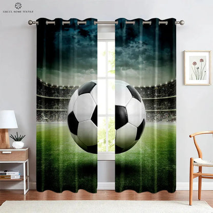 Custom Football Print Curtains for Kids Room and Living Room Trikidsworld