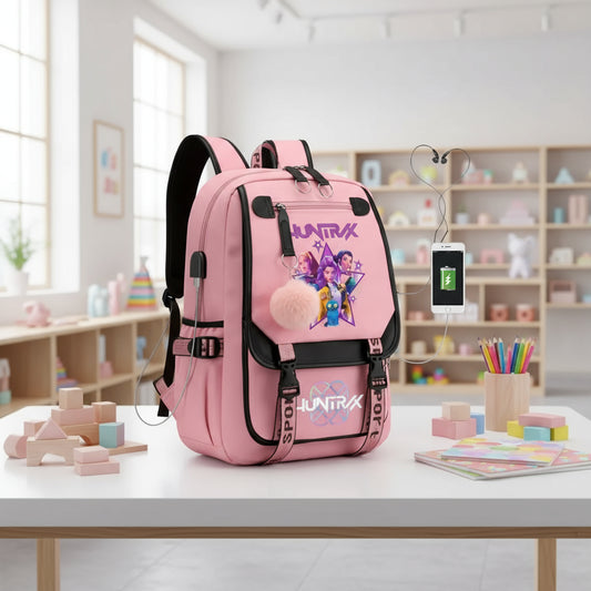 School Backpack for Students KPop Demon Hunters Daily Bagpack 2025 Hot Movie Print Backpacks for Girl Boy Laptop Usb Port Bag Trikidsworld