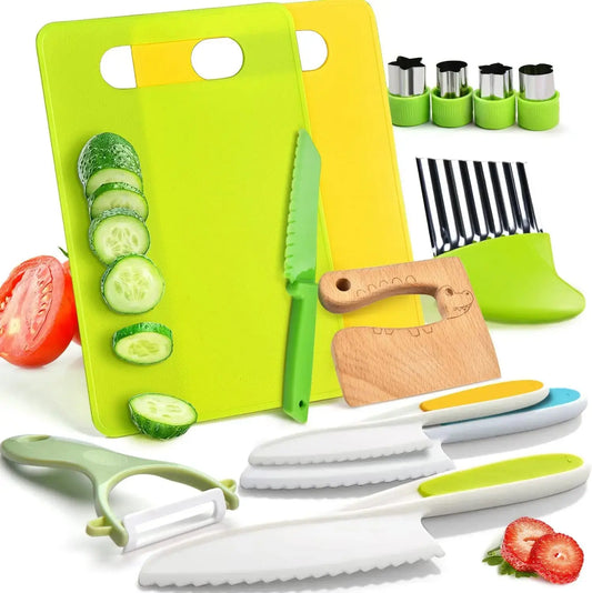 Montessori Kitchen Set – 13 Pcs Cooking Tools for Toddlers Trikidsworld