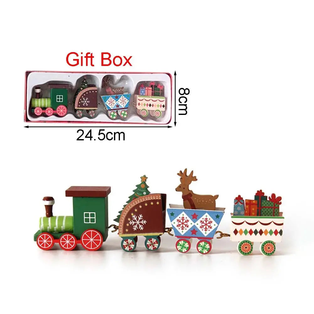 Christmas Wood Train Decoration,Christmas Ornaments With Moving Train,Home Noel,Happy New Year 2025 Gifts Trikidsworld