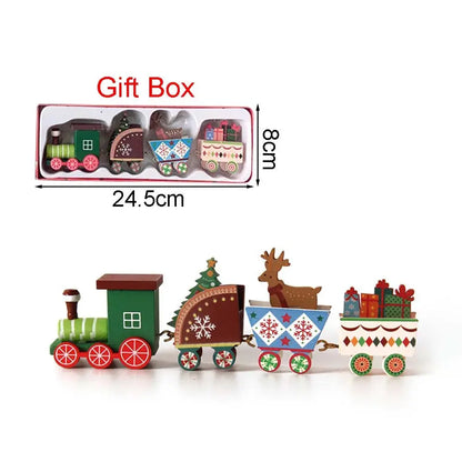 Christmas Wood Train Decoration,Christmas Ornaments With Moving Train,Home Noel,Happy New Year 2025 Gifts Trikidsworld