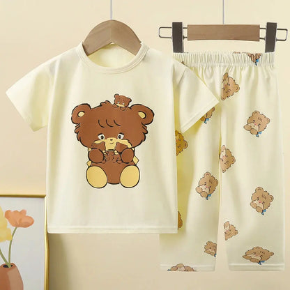 Children Underwear Set Pure Cotton Summer Autumn New Boys Long-sleeved Pajamas Girls Home Clothing Children's Clothing Trikidsworld