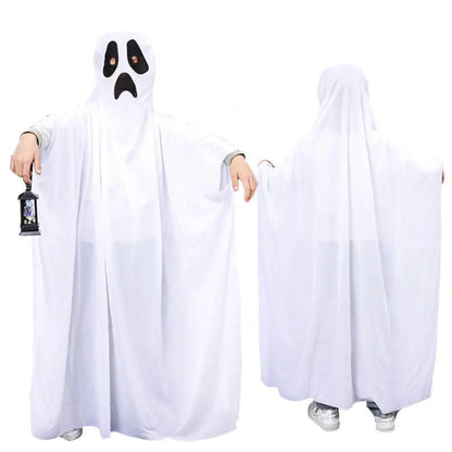 1 set of Halloween Cloak Party White Clothes Masquerade Kids Funny Ghost Cloak Halloween Ghost Festival Prank Party Decoration Trikidsworld