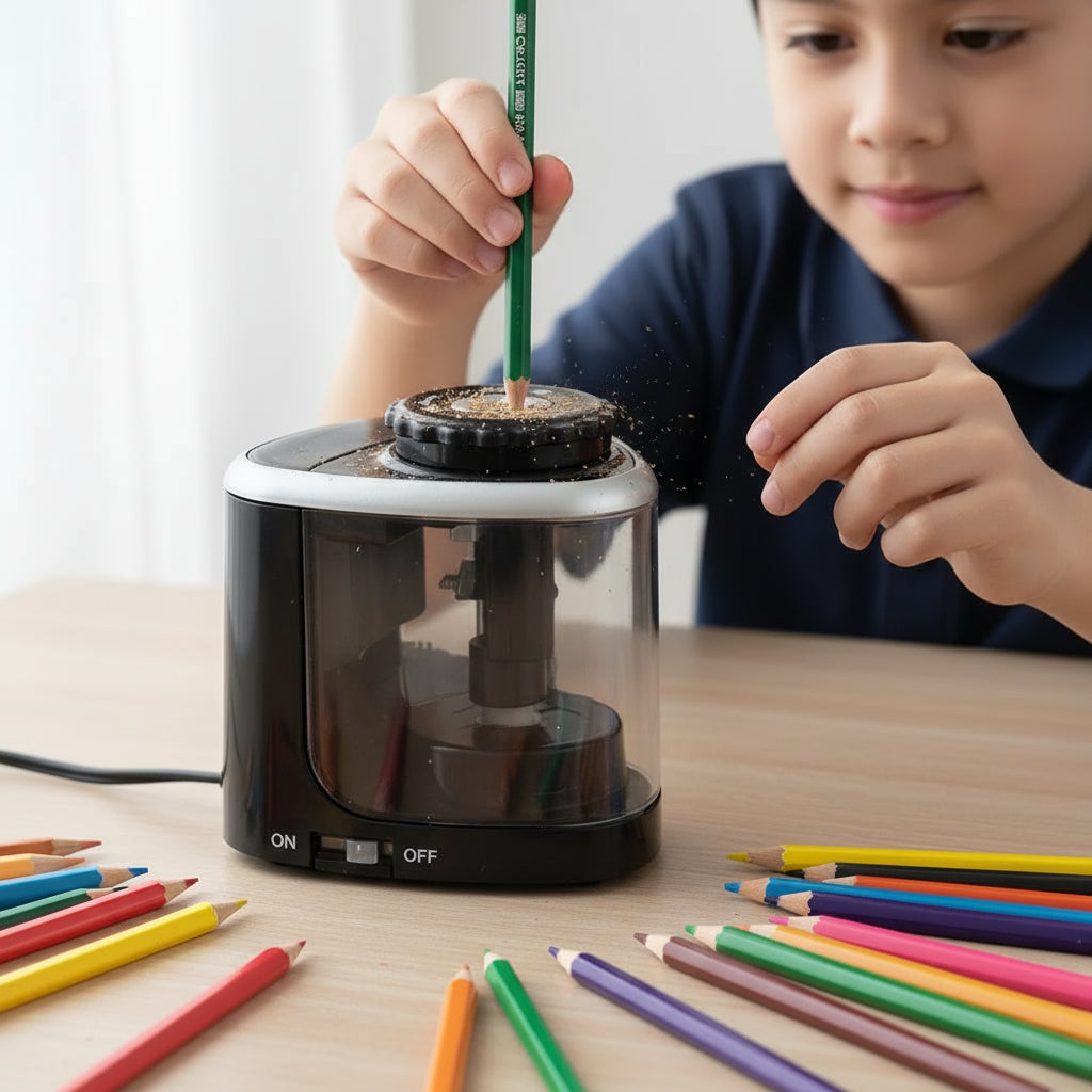Electric Automatic Pencil Sharpener (6-8mm) – Ideal for School & Office Trikidsworld
