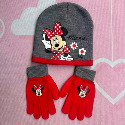 New 4-8Years children's hat Elsa princess Cartoon hat boy scarf gloves hat knitted sets girl cap keep warm girls headgear Trikidsworld