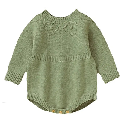 2025 Christmas Baby unisex Jumpsuit Green Newborn Cute Clothes Autumn Winter Boys Girls Round Neck Christmas Gift Knit Bodysuit Trikidsworld
