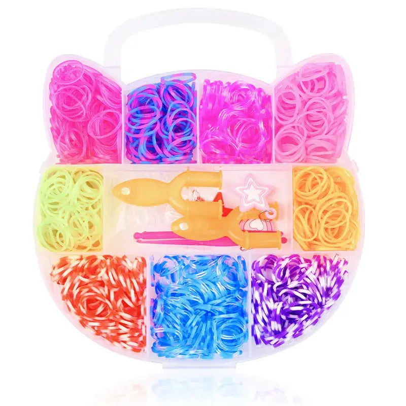 Creative Colorful Loom Bands Set Rainbow Bracelet Making Kit DIY Rubber Band Woven Bracelets Craft Toys For Girls Birthday Gifts Trikidsworld