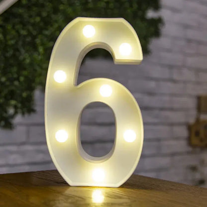 Alphabet Letter LED Lights Luminous Number Lamp Decor  Battery Night Light for home Wedding Birthday Christmas party Decoration Trikidsworld