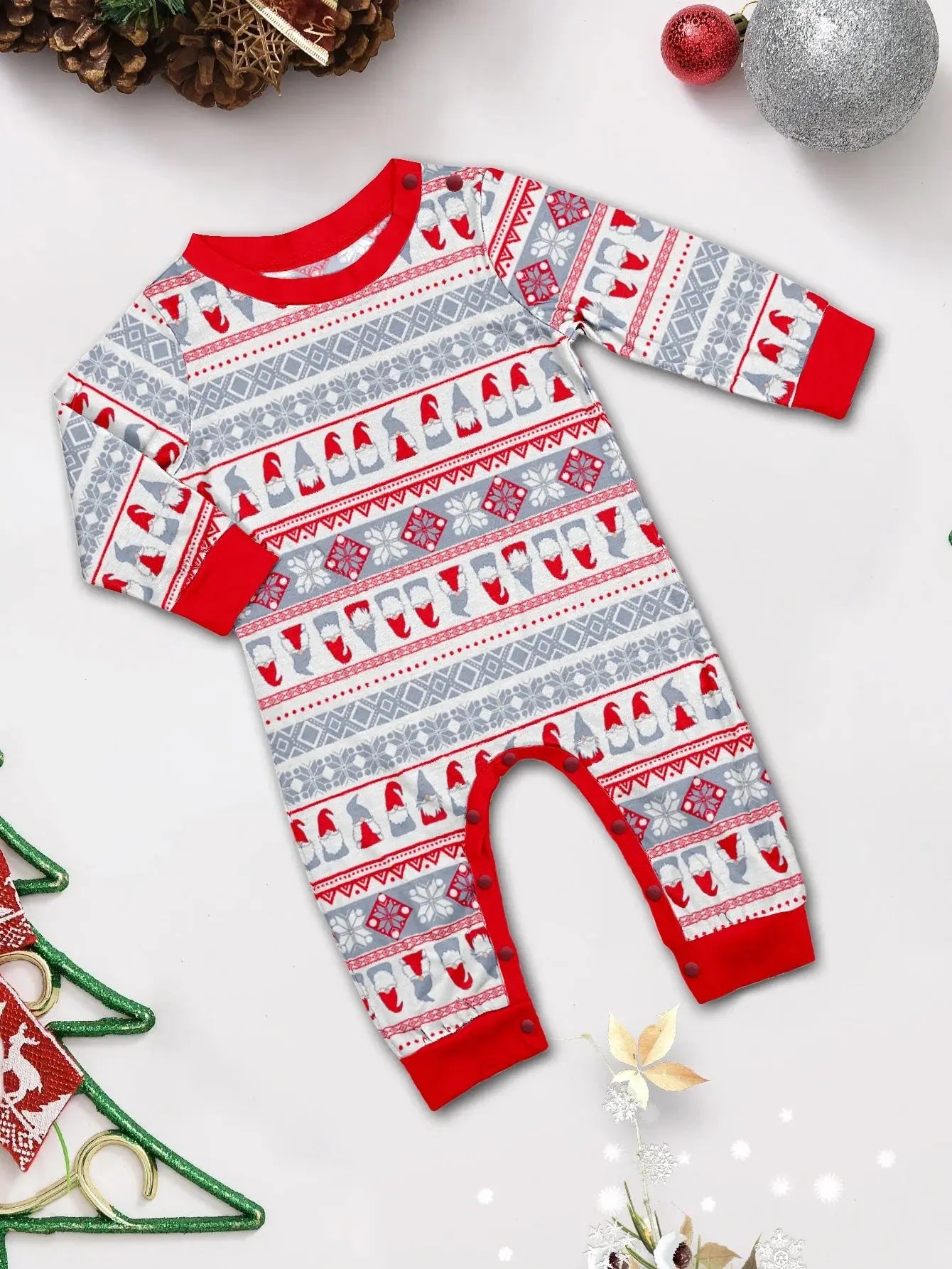 New 2025 Santa Claus Print Parent-child Matching Pajamas Set Casual 2 Pieces Suit Loungewear Baby Romper Xmas Family Look Pyjama Trikidsworld