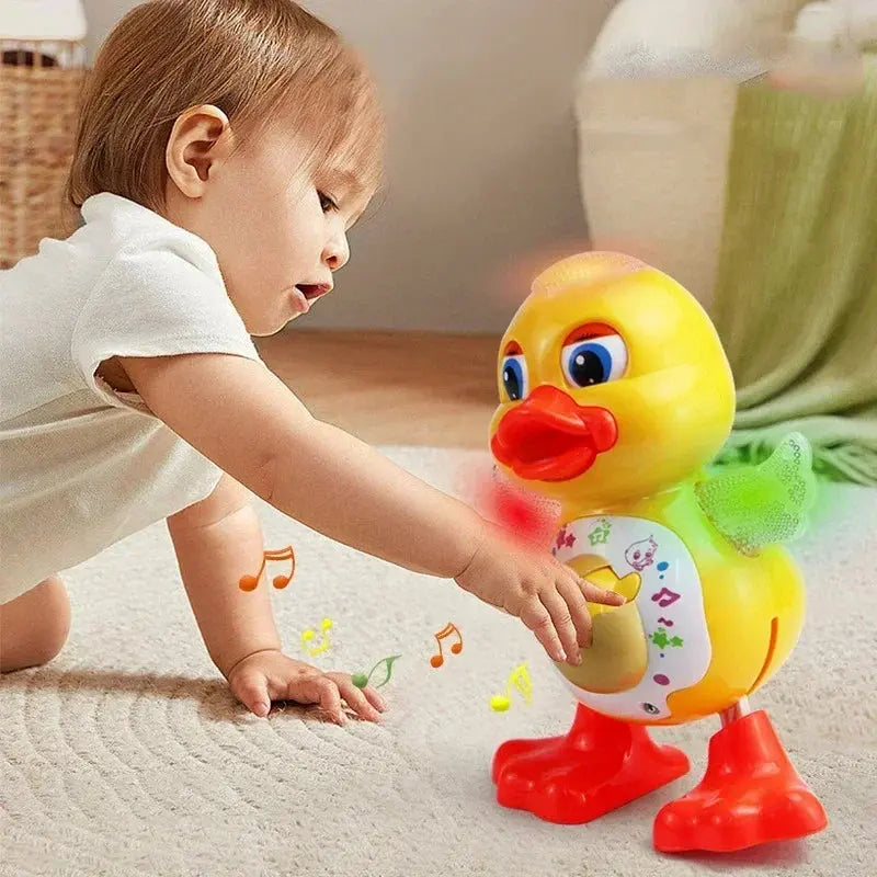 Electric Dancing Duck Funny Blink Eyes Flashing Light Shake The Body Cute Musical Cartoon Animal Educational Toy Children Gift Trikidsworld