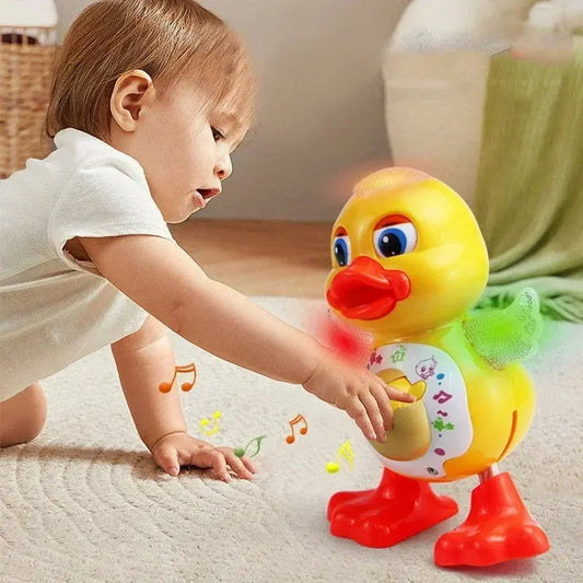 Electric Dancing Duck Funny Blink Eyes Flashing Light Shake The Body Cute Musical Cartoon Animal Educational Toy Children Gift Trikidsworld
