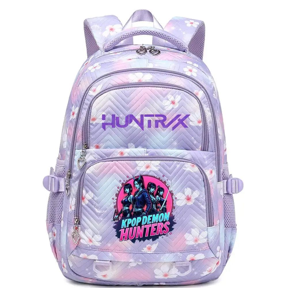 KPop Demon Hunters Backpack Rumi Mira Zoey HUNTR/X Saja Boys Print Cartoon School Bag Large Capacity Student Travel Backpacks Trikidsworld