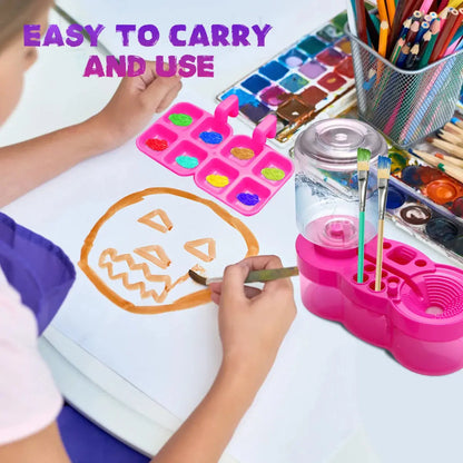 New Paint Brush Cleaner With Drain Button Automatic Water Circulation Paint Brush Cleaning Machine Cleaning Bucket Art Tools Trikidsworld