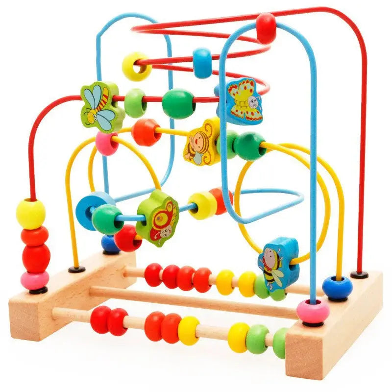 Montessori Wooden Bead Maze & Abacus Toy for Toddlers 1–3 Years Trikidsworld