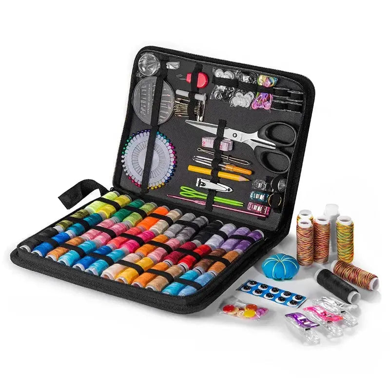 Complete Sewing Kit with Threads Needles Scissors Tape Measure Buttons Portable Travel DIY Embroidery Handwork Sewing Tool Set Trikidsworld