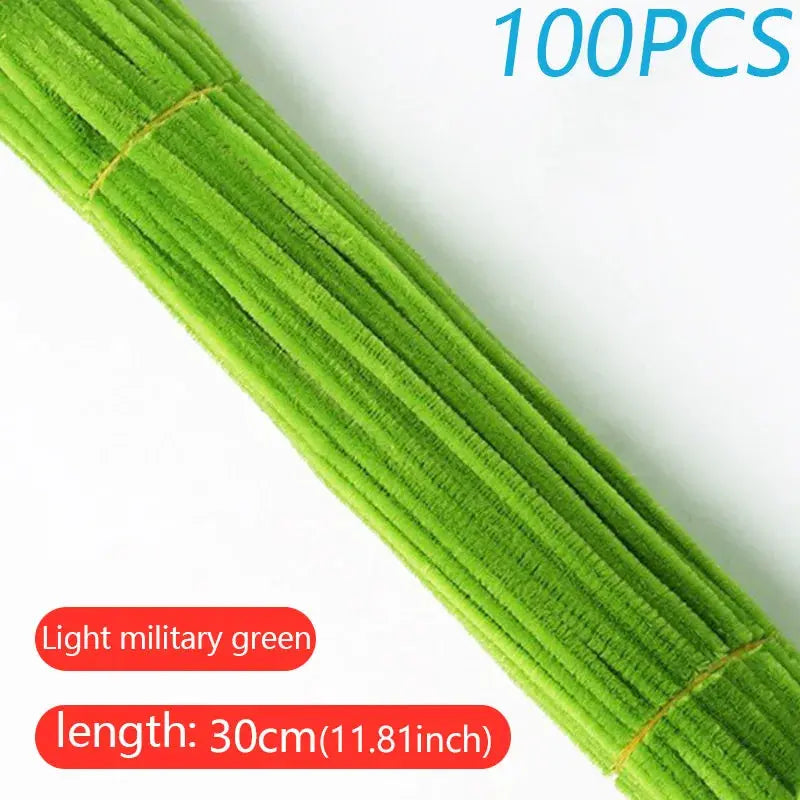 100PCS Colorful Twisted Rod DIY Handcraft Bar Wire Imaginative Wool Root Fluffy Bar Iron Wire Sticks Art Kids Educational Toys Trikidsworld