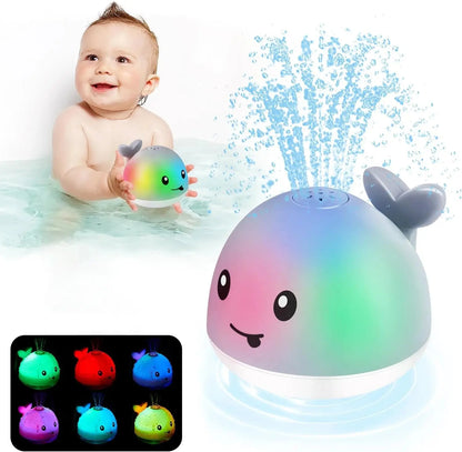 Baby Bath Toys, Whale Automatic Bathroom Toy Sprinkler, Light Up Bath Toys for Baby 6-18 Months Bathtub Fountain Spray Water Toy Trikidsworld