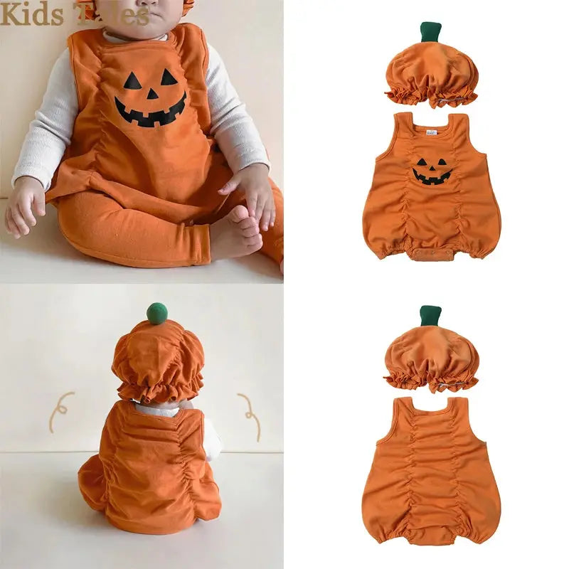 Halloween Baby Romper Pumpkin Onesies Autumn Korean Newborn Holiday Rompers＋Undershirt＋Pants 0-24 Months Infant Cute Bodysuits Trikidsworld