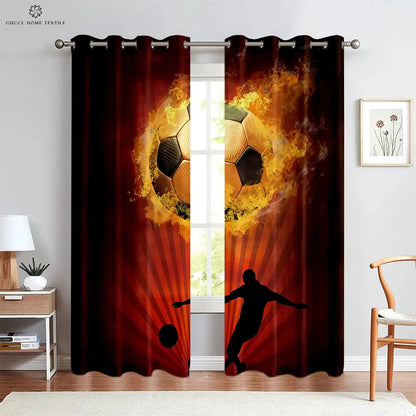 Custom Football Print Curtains for Kids Room and Living Room Trikidsworld