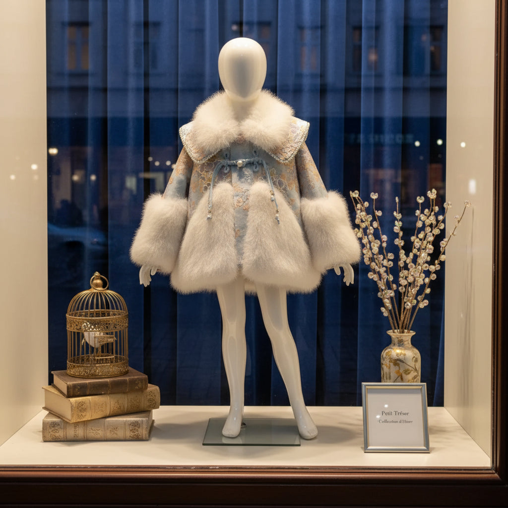 Girl Imitation Fur Coat Woolen Sweater Velvet Autumn Winter New Kawaii Children's Clothing Pie Overcome Parka Kids Trikidsworld