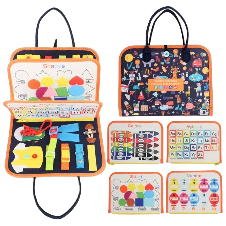Montessori Busy Board Educational Activity Developing Sensory Board Fine Basic Dress Motor Skills Travel Toy Gift for Boys Girls Trikidsworld