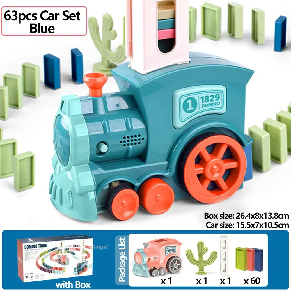 Domino Train for kids Automatic Laying Electric Car Colorful Dominoes Set Brick Blocks Kits Games Educational Toys Girl Boy Gift Trikidsworld