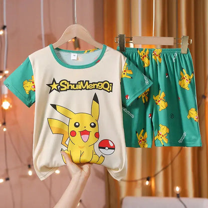 Short Pajamas Set For Boys Baby Girls Clothes Set Kids Summer Tops Pants Cartoon Sleepwear Pyjamas Toddler Trikidsworld