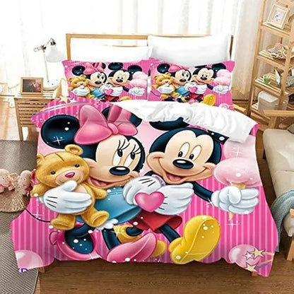 Mickey Minnie Mouse Bedding Sets Comforter Quilt Bed Cover Duvet Cover Pillow Case 2-3 Pieces Sets Kids Adult Size Trikidsworld