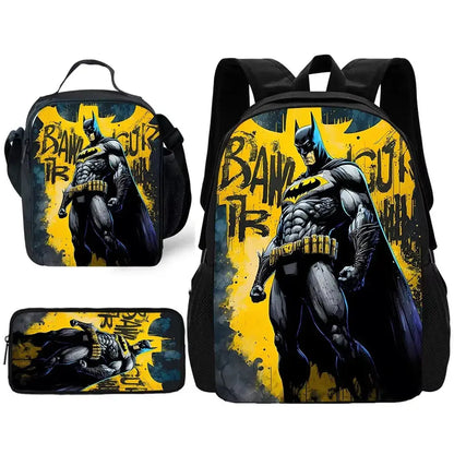 Batman Kids Backpack Set 3pcs – School, Lunch & Pencil Bags Trikidsworld