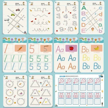 Magical Tracing Workbook Educational Montessori Books for Children Pen Control Training Reusable Calligraphy Copybook for Kids Trikidsworld