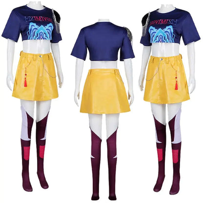 Kids Girls Rumi Zoey Mira Cosplay Costume Outfits Cartoon Demon Hunter of KPop Roleplay Children Suits Halloween Carnival Party Trikidsworld