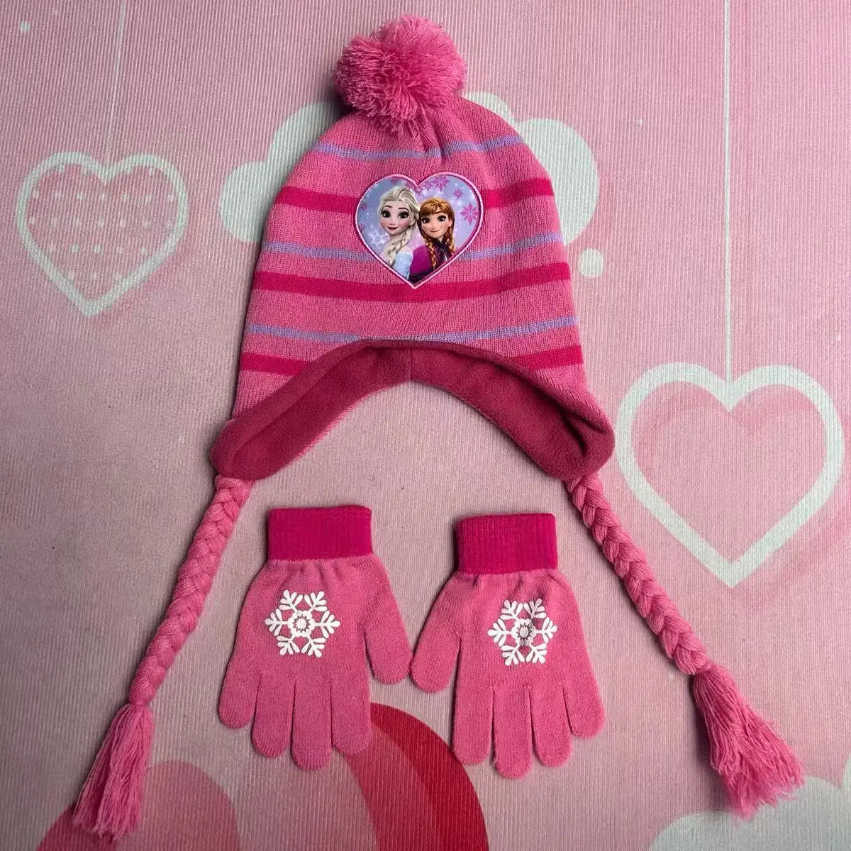 New 4-8Years children's hat Elsa princess Cartoon hat boy scarf gloves hat knitted sets girl cap keep warm girls headgear Trikidsworld