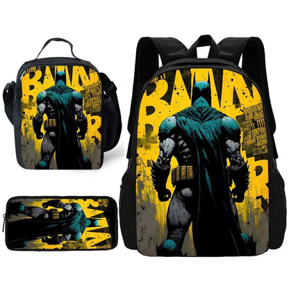 Batman Kids Backpack Set 3pcs – School, Lunch & Pencil Bags Trikidsworld
