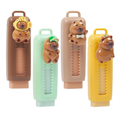 1/4pcs Capybara Erasers Set Cartoon Design 4B Eraser Retractable for Drawing Exams Kids Students Back to School Stationery A3013 Trikidsworld