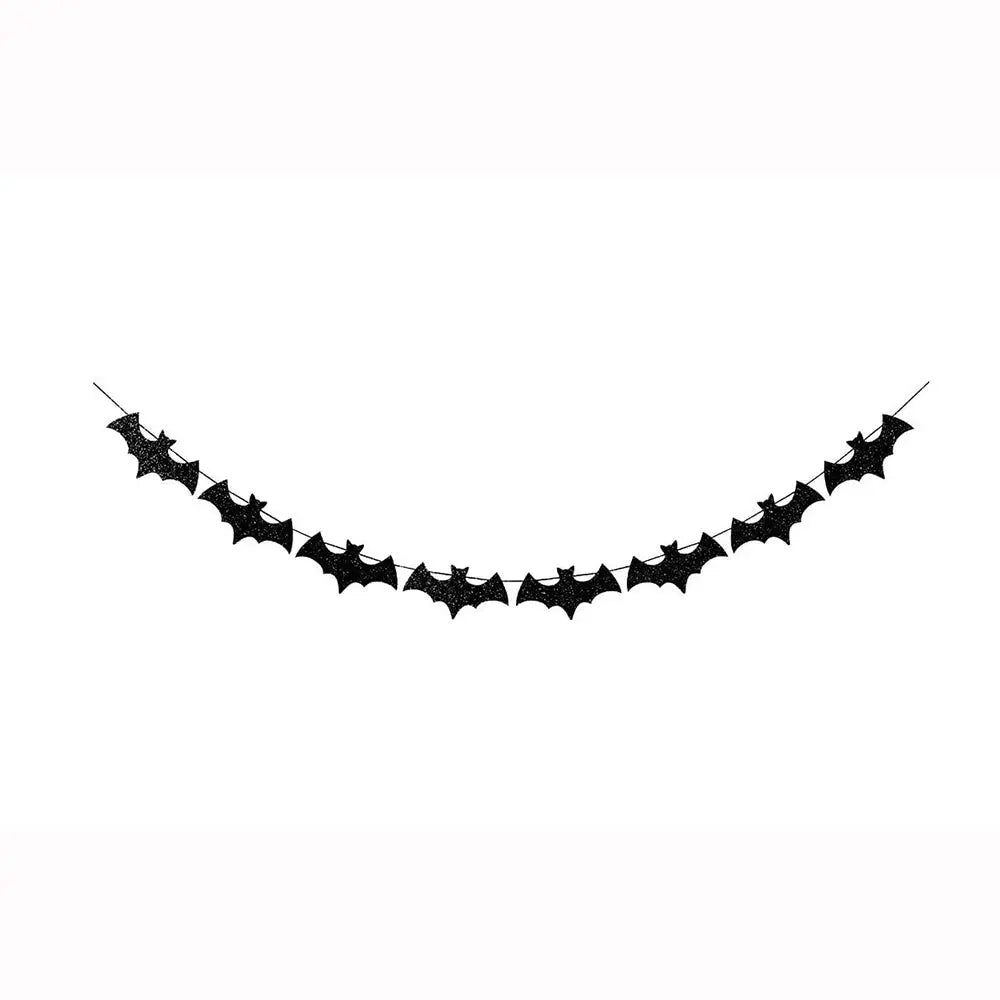 Runtowo 1set Paper Bat Banner ,Halloween Hanging Garland ,Happy Halloween Flag Party Decorations Trikidsworld