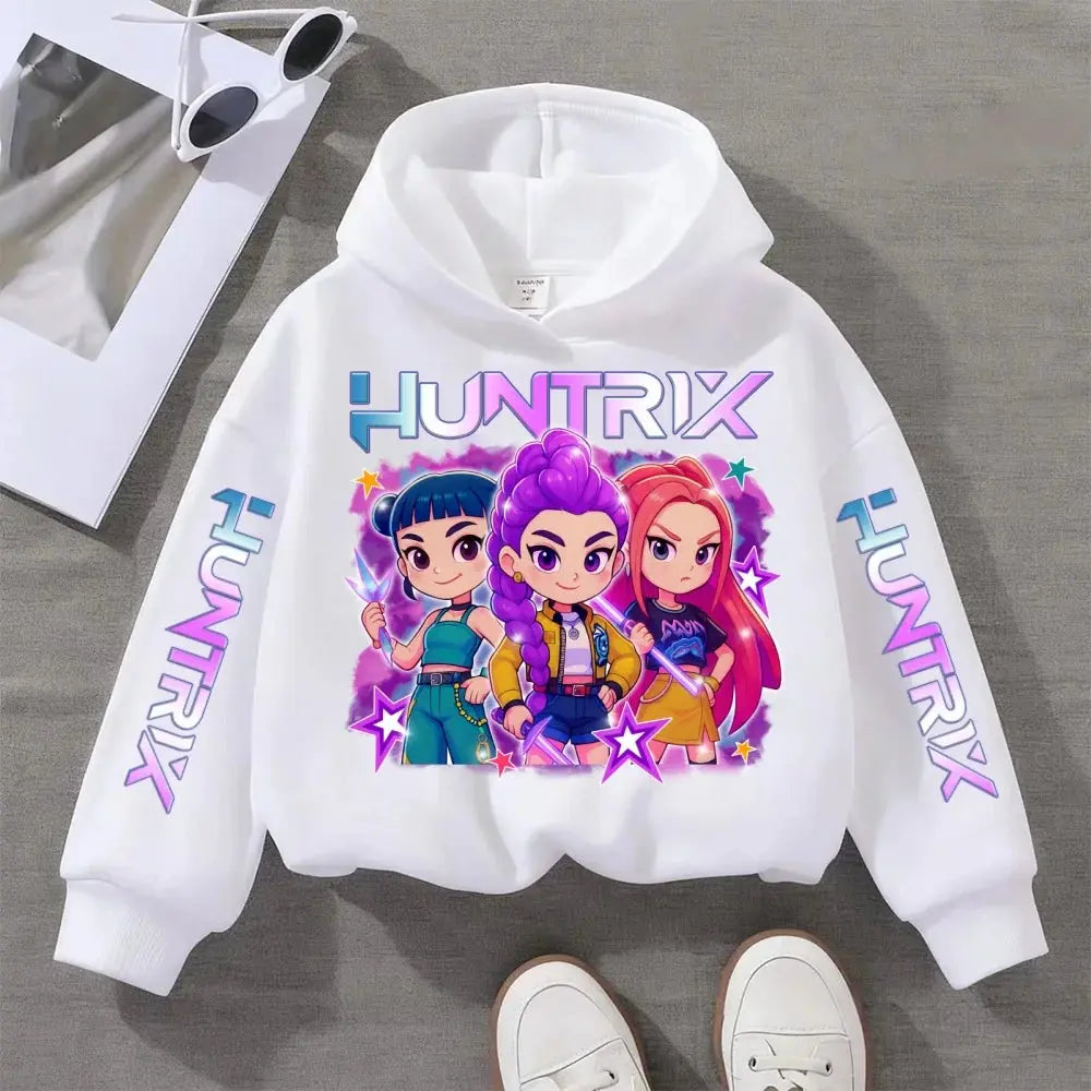 Witch Hunter Group Zoey Cosplay Costume Girls Womens Halloween Party Costumes Demon Hunter Idol Girl Group Purple Casual Hoodie Trikidsworld