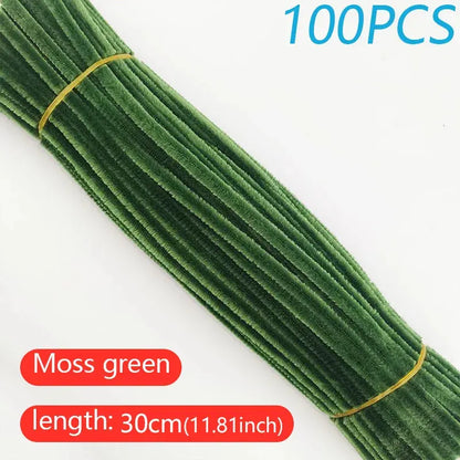 100PCS Colorful Twisted Rod DIY Handcraft Bar Wire Imaginative Wool Root Fluffy Bar Iron Wire Sticks Art Kids Educational Toys Trikidsworld