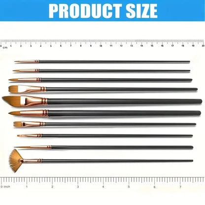 12/24pcs Professional Artist Painting Brush Oil Painting Watercolor Set For Oil, Acrylic, Canvas, Gouache,Includes Fine Detail Trikidsworld