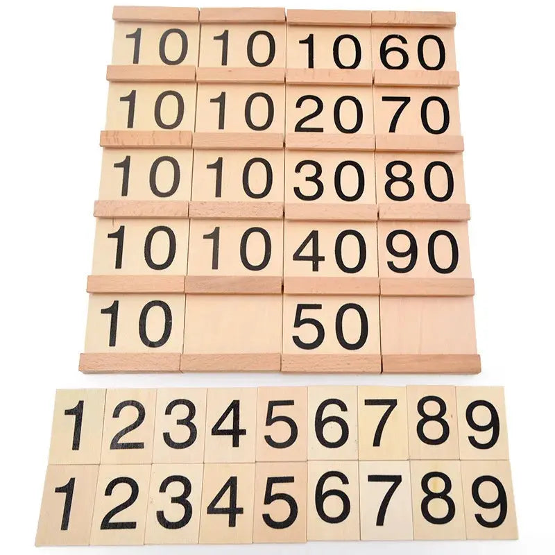 Children's Wooden Montessori Numbers 1-99 Learning Card Math Teaching Aid Preschool Children Early Education Educational Toys Trikidsworld
