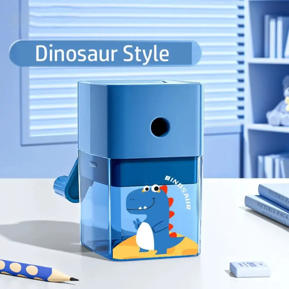 Cartoon Dinosaur Pencil Sharpener – Hand-Cranked & Anti-Jam Trikidsworld