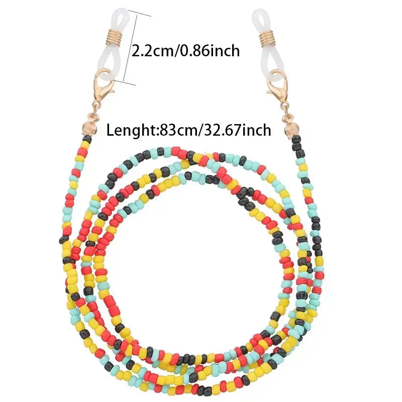 11 Colors Fashion Reading Glasses Chain Retro Beads Eyeglass Sunglasses Spectacle Cord Neck Strap String Mask Chain Eye Wear Trikidsworld