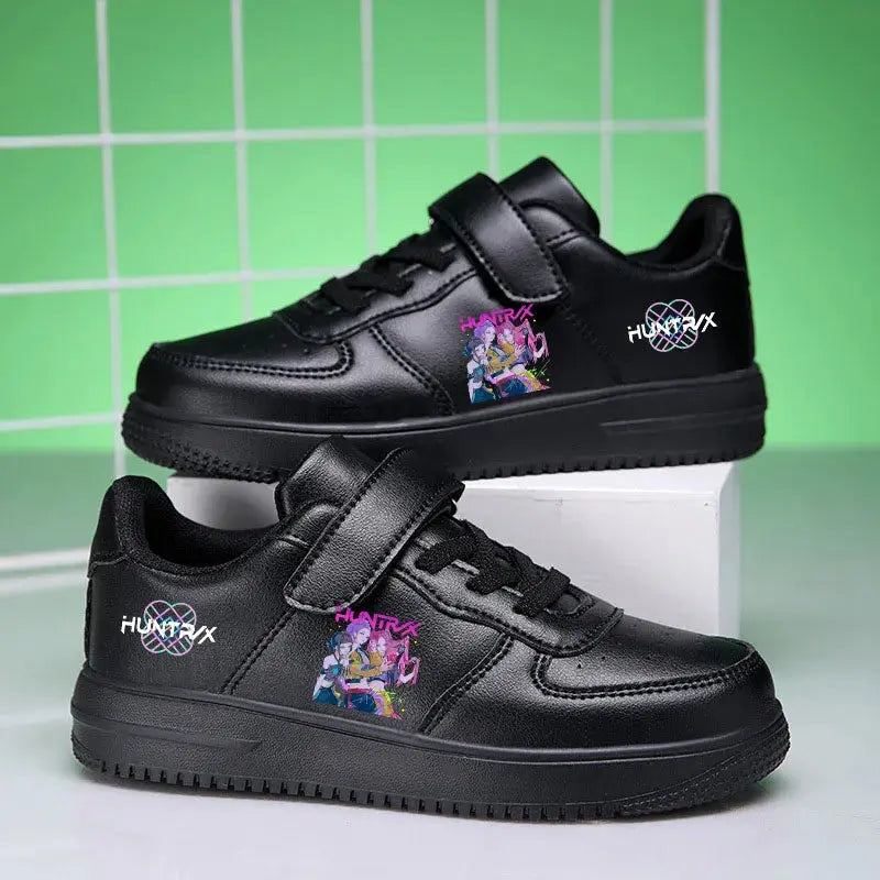 Childrens Sneakers KPop Demon Hunters Kids Skateboarding Tennis Shoes Girls White Shoes Soft Flat Student Versatile Casual Shoe Trikidsworld