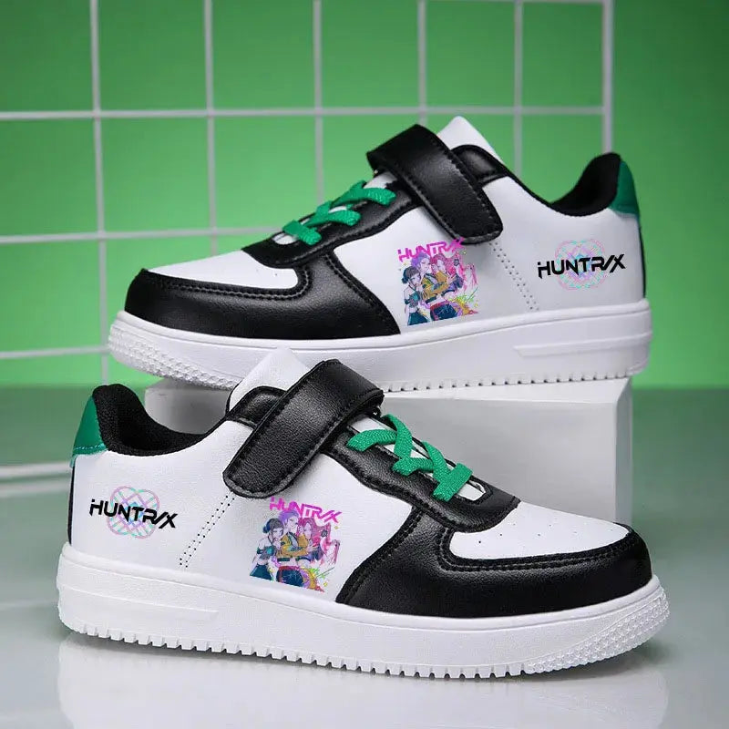 Childrens Sneakers KPop Demon Hunters Kids Skateboarding Tennis Shoes Girls White Shoes Soft Flat Student Versatile Casual Shoe Trikidsworld