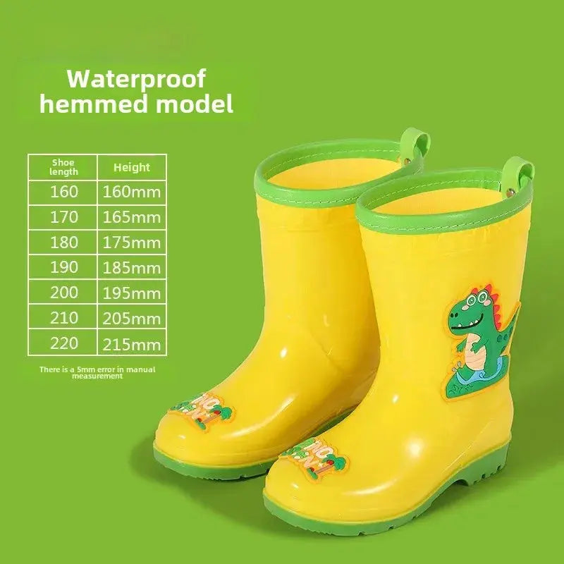 Children's Rain Boots Anti-Slip Fleece Lined Waterproof Unisex Detachable Booties for Kindergarten Baby Shoes Trikidsworld