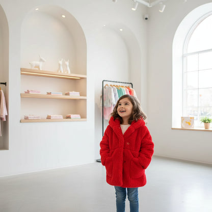 1-7 Year Baby Girls Jacket Autumn Winter Warm Faux Fur Coat For Girls Christmas Princess Outwear Fashion Plush Children Clothing Trikidsworld