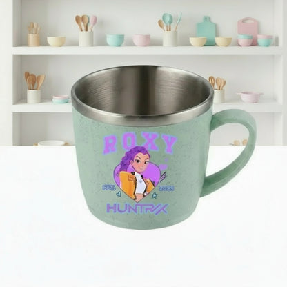 KPop Demon Hunters 304 Stainless Steel Mouth Cup Wheat Straw Element Cute Water Cups Household Anti-scalding Drinking Glass Gift Trikidsworld