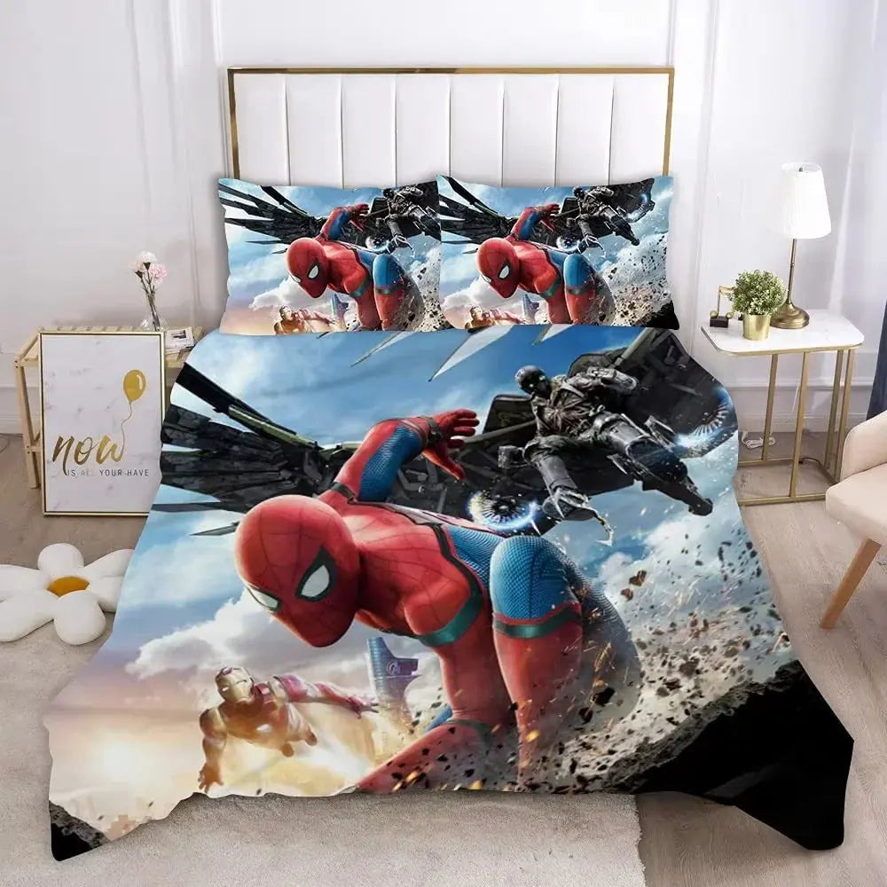 Spider-Man Anime Bedding Set – 3-Piece Duvet Cover for Kids Trikidsworld