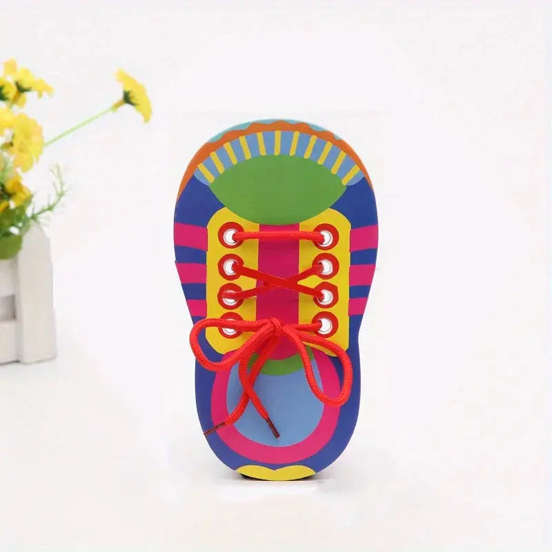 Shoelace Threading Teaching Toys Learn to Tie Shoelaces Toy Kids Toddlers Fine Motor Skills Toy Early Educational Toys Boys Girl Trikidsworld