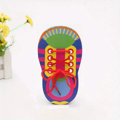 Shoelace Threading Teaching Toys Learn to Tie Shoelaces Toy Kids Toddlers Fine Motor Skills Toy Early Educational Toys Boys Girl Trikidsworld